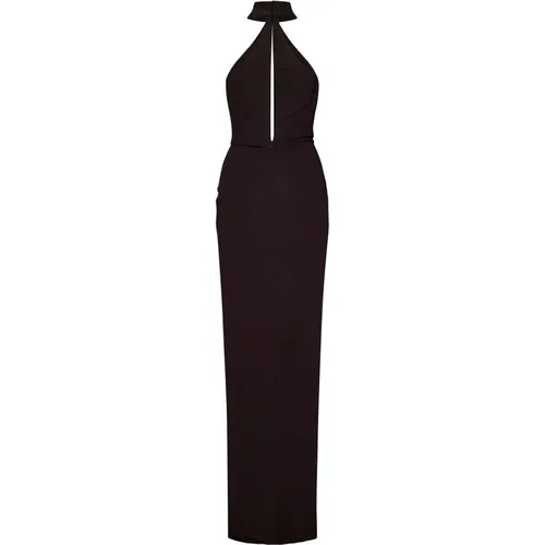 Braunes Abendkleid mit Halterneck-Ausschnitt - Tom Ford - Modalova