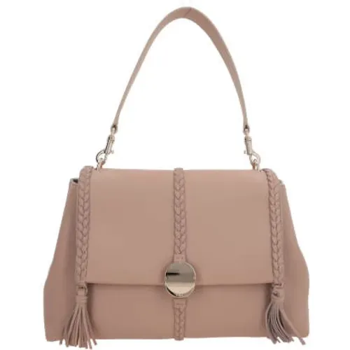 Rosato Hammered Leather Shoulder Bag with Interweaving and Tassels , female, Sizes: ONE SIZE - Chloé - Modalova