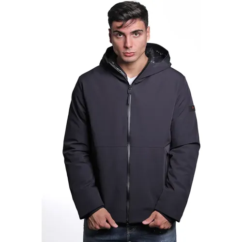 Blaue Kapuzenjacke Loge MD , Herren, Größe: 2XL - Peuterey - Modalova