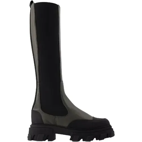 Leather boots , female, Sizes: 2 UK - Ganni - Modalova