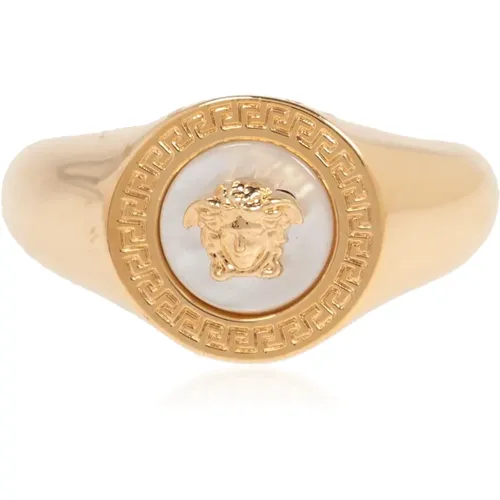 Ring mit Logo , Damen, Größe: 48 MM - Versace - Modalova