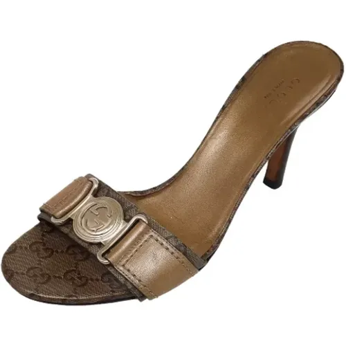 Pre-owned Leder sandals , Damen, Größe: 37 1/2 EU - Gucci Vintage - Modalova