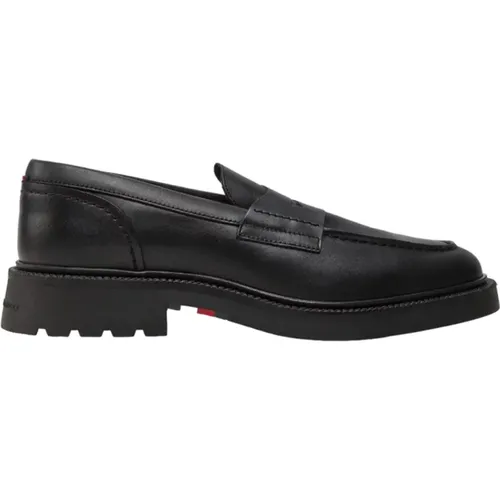 Bequeme Leder Loafers , Herren, Größe: 42 EU - Tommy Hilfiger - Modalova