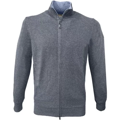 Zip Sweater , Herren, Größe: L - Cashmere Company - Modalova