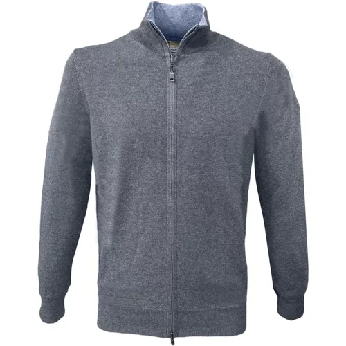 Zip Sweater , male, Sizes: L, M, 3XL - Cashmere Company - Modalova