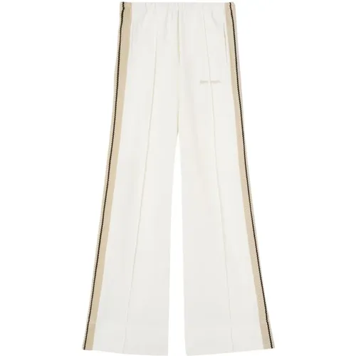 Embroidered Logo Wide Leg Trousers , female, Sizes: 2XS, S, XS - Palm Angels - Modalova