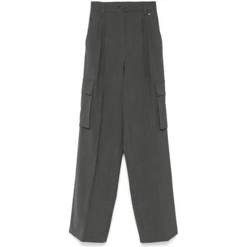 Cargohose in Grau Marengo Straight Fit , Damen, Größe: M - Herno - Modalova