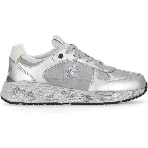 Silber Weiße Leder Sneakers Damen , Damen, Größe: 36 EU - Premiata - Modalova