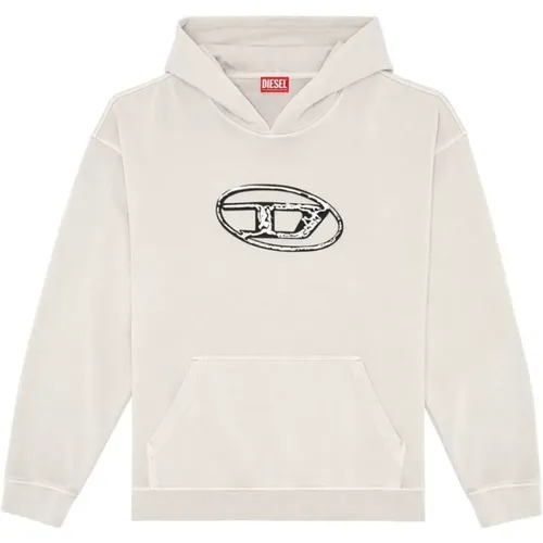 Logo Print Hooded Sweater , male, Sizes: M, S, XL, L - Diesel - Modalova