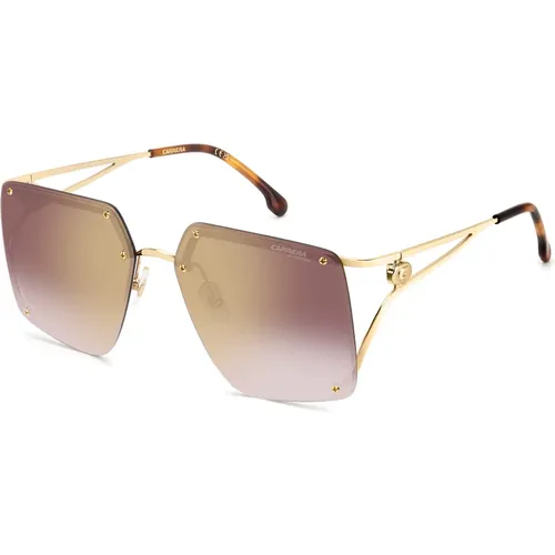 Gold Ivory Sunglasses with Burgundy Mirror , female, Sizes: 60 MM - Carrera - Modalova