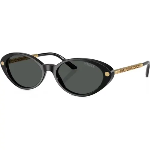 Schwarze Sonnenbrille mit Original-Etui , Damen, Größe: 54 MM - Versace - Modalova