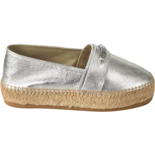 Flat shoes Silver , female, Sizes: 7 UK, 8 UK, 5 UK - Moschino - Modalova