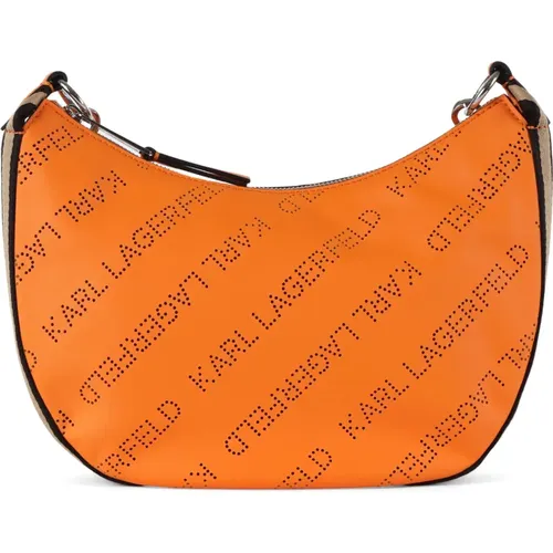 Eco-leather Shoulder Bag with Logo Print , female, Sizes: ONE SIZE - Karl Lagerfeld - Modalova
