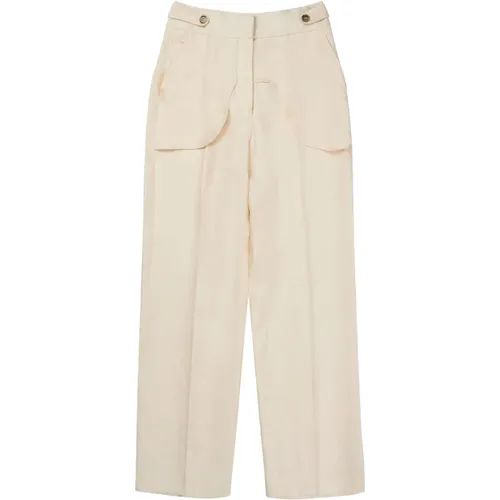 Elegant Trousers with Side Pockets and Front Stitching , female, Sizes: XS, S, 2XS, M - Munthe - Modalova