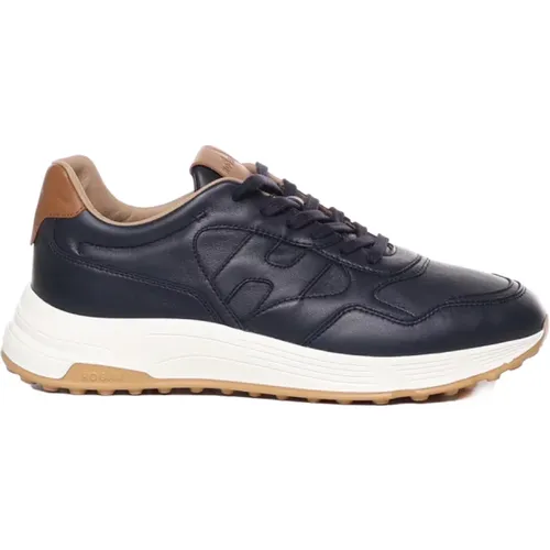 Blue Leather Hyperlight Sneakers , male, Sizes: 11 UK, 9 1/2 UK, 8 UK, 7 UK, 8 1/2 UK, 9 UK, 6 UK, 10 UK, 7 1/2 UK - Hogan - Modalova