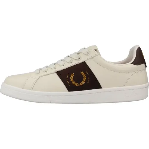 Strukturierte Ledersneakers für Männer , Herren, Größe: 43 EU - Fred Perry - Modalova