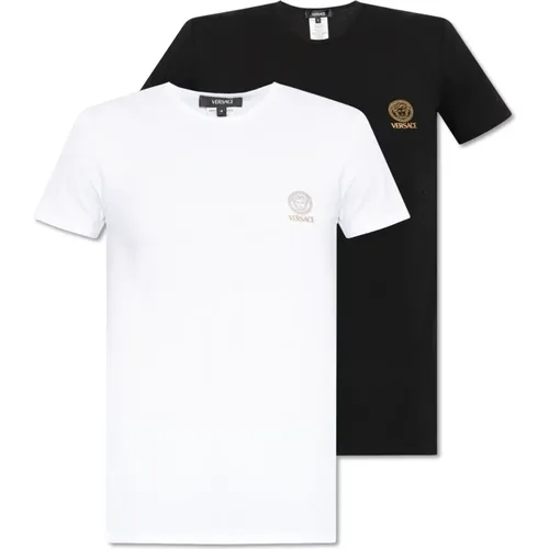 T-Shirt Zwei-Pack , Herren, Größe: L - Versace - Modalova