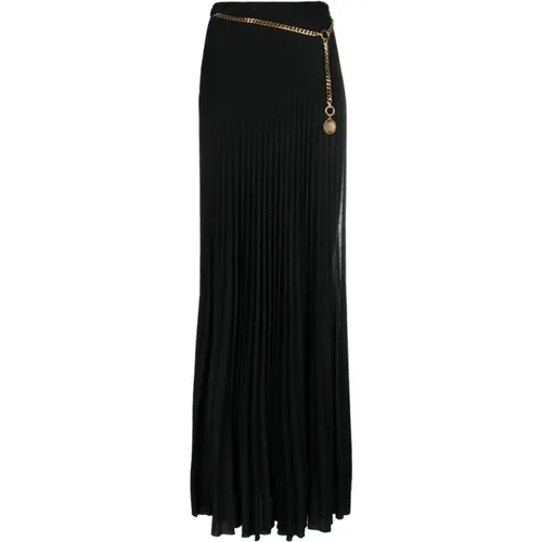 Pleated Skirt with Side Slit , female, Sizes: S, M - Elisabetta Franchi - Modalova