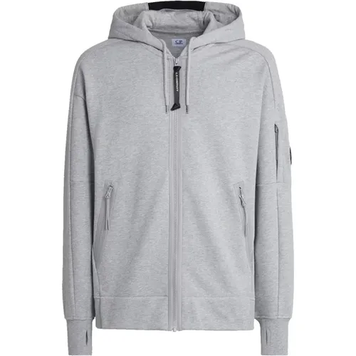 Diagonal Raised Fleece Zipped Lens Hoodie , Herren, Größe: XL - C.P. Company - Modalova