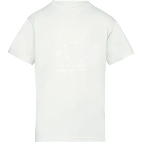 Graues Baumwoll-T-Shirt mit Besticktem Logo , Damen, Größe: L - Maison Margiela - Modalova