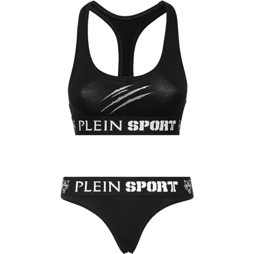 Schwarzes Dessous-Set mit Logo , Damen, Größe: S - Plein Sport - Modalova