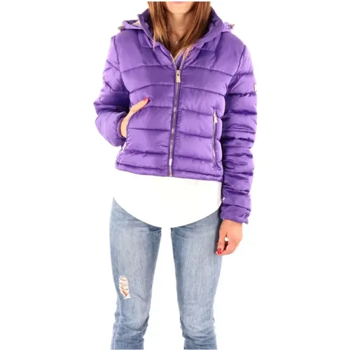 Cropped Hooded Women`s Puffer Jacket , female, Sizes: XS - YES ZEE - Modalova