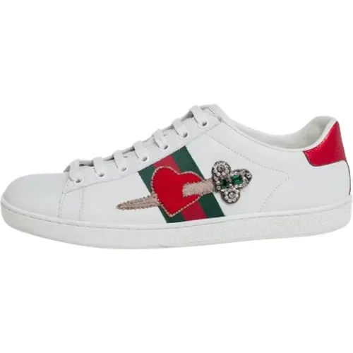 Pre-owned Leather sneakers , female, Sizes: 6 UK - Gucci Vintage - Modalova