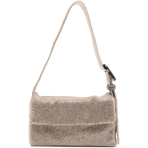 Luxurious Crystal Shoulder Bag Powder , female, Sizes: ONE SIZE - Benedetta Bruzziches - Modalova