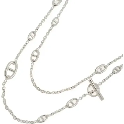 Pre-owned Silver necklaces , female, Sizes: ONE SIZE - Hermès Vintage - Modalova