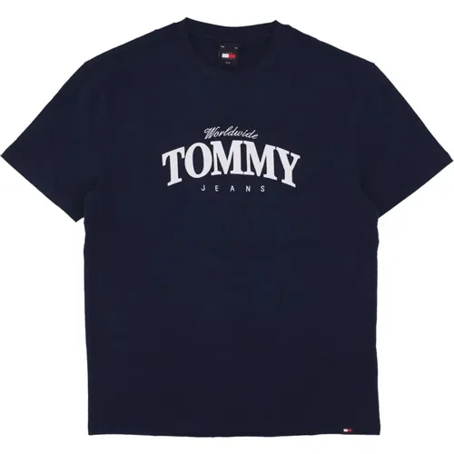 Varsity Luxe Tee Dark Night Navy , Herren, Größe: L - Tommy Hilfiger - Modalova