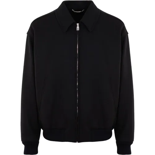 Woolblend Bomber Jacket Black , male, Sizes: L - Dolce & Gabbana - Modalova