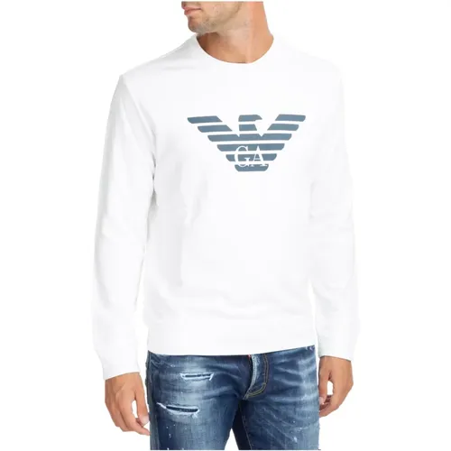 Patterned Logo Sweatshirt , male, Sizes: XL - Emporio Armani - Modalova