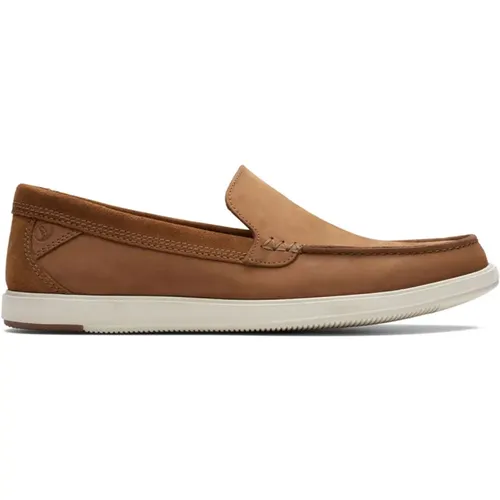 Braune Lederslipper für Herren , Herren, Größe: 41 1/2 EU - Clarks - Modalova