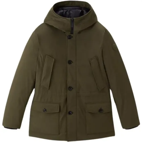 Arctic Stretch Down Parka Dark , male, Sizes: L, M, S, XL - Woolrich - Modalova