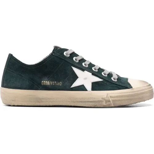 Grüne Wildleder Stern Patch Sneakers , Herren, Größe: 40 EU - Golden Goose - Modalova