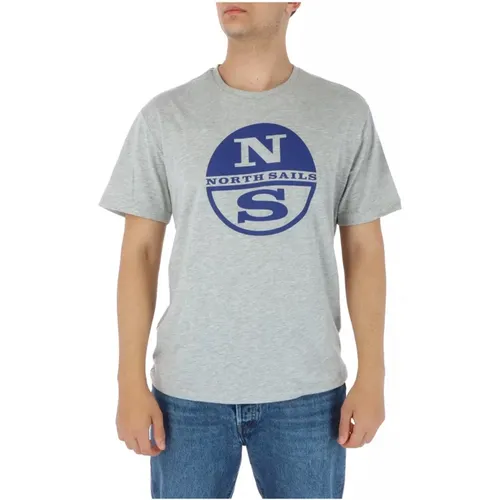 Grey Print T-Shirt , male, Sizes: L, XL, M, 2XL, S - North Sails - Modalova