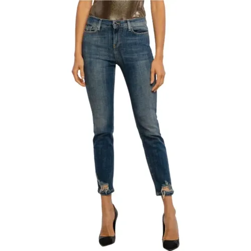 Marineblaue Skinny Jeans mit gebleichtem Muster - pinko - Modalova