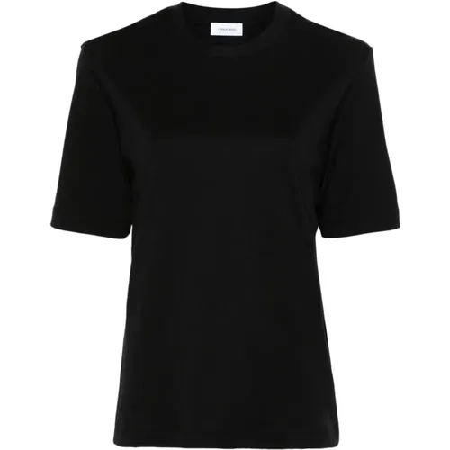 Schwarzes Logo-Patch T-Shirt Neue Saison , Damen, Größe: L - Salvatore Ferragamo - Modalova