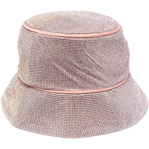 Metallgestrickter Schal mit rosa Kristallen , Damen, Größe: ONE Size - Kara - Modalova