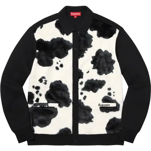 Cow Print Cardigan , male, Sizes: M, S - Supreme - Modalova