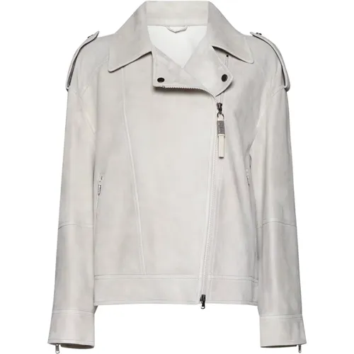 Elegant Grey Coats , female, Sizes: 2XS - BRUNELLO CUCINELLI - Modalova