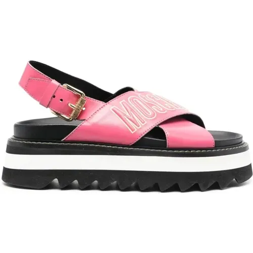 Casual Open Flat Sandals , female, Sizes: 6 UK, 3 UK, 8 UK - Moschino - Modalova