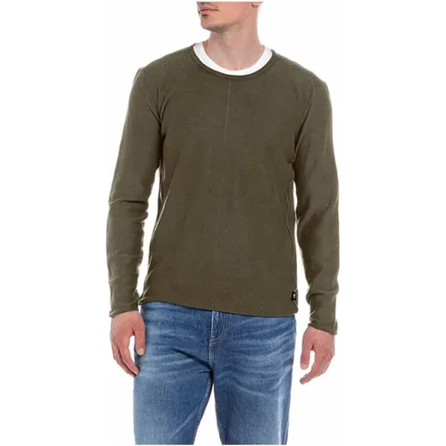 Herren Strickpullover Rundhals - Replay - Modalova