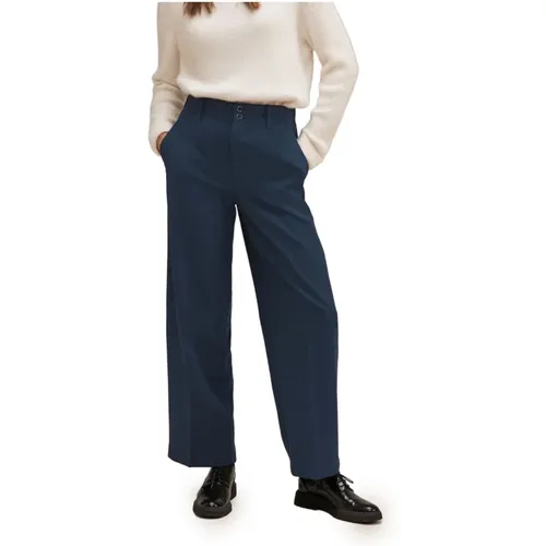 Blaue Knopfhose Herbst/Winter Stil , Damen, Größe: W32 L32 - Street One - Modalova