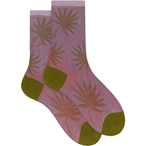 Leichte Baumwollblattmuster-Socken,Damen Baumwollsocken mit Blattmuster - Gallo - Modalova