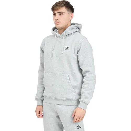 Essentials Hoodie Pullover Grau Herren , Herren, Größe: S - adidas Originals - Modalova