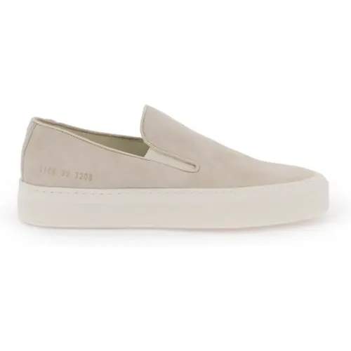 Wildleder Slip-On Sneakers mit Nummern-Print , Damen, Größe: 36 EU - Common Projects - Modalova