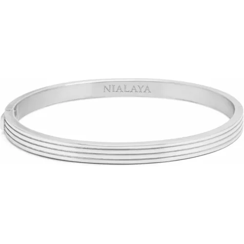 Mens Silver Gentleman Bangle - Nialaya - Modalova