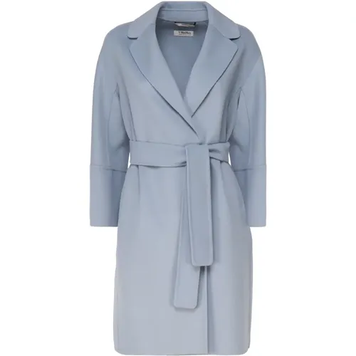 Himmelblaue Wickeljacke mit Gürtel - Max Mara - Modalova