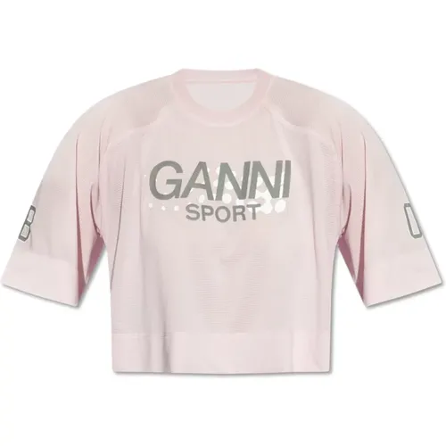 T-Shirt mit Logo Ganni - Ganni - Modalova